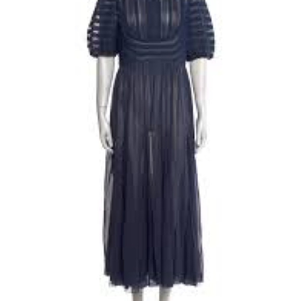 THE GREAT. Navy Long Sleeve Dress